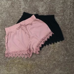 Lace bottom shorts